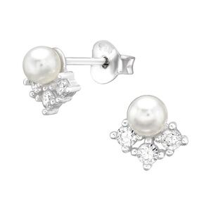 Dainty Sterling Silver Pearl Stud Earring